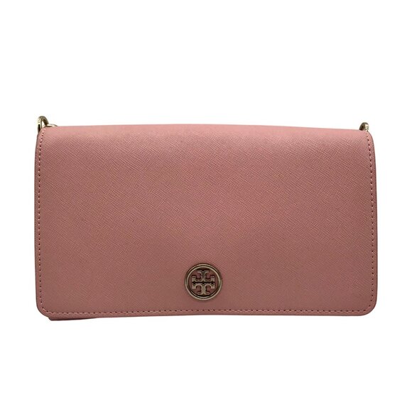 Tory Burch Pink Saffiano Leather Robinson Chain Crossbody - Picture 1 of 10